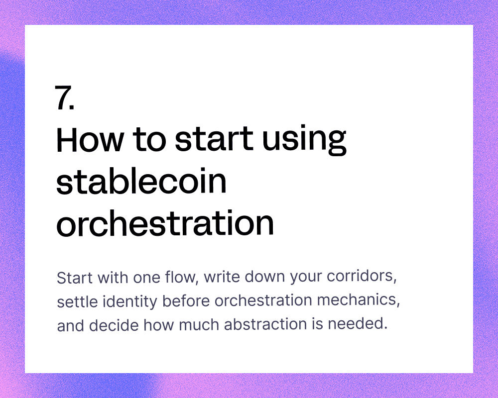 Stablecoin orchestration in practice
