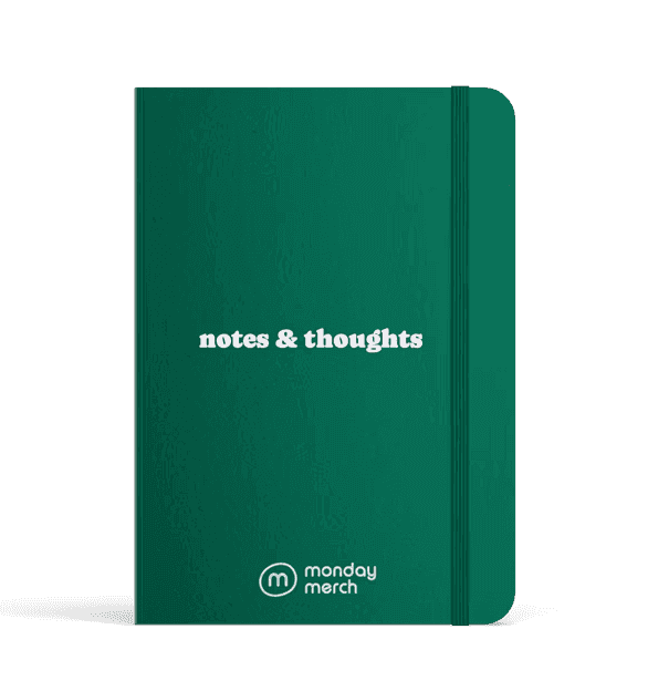 monday merch bespoke hardcover notebook