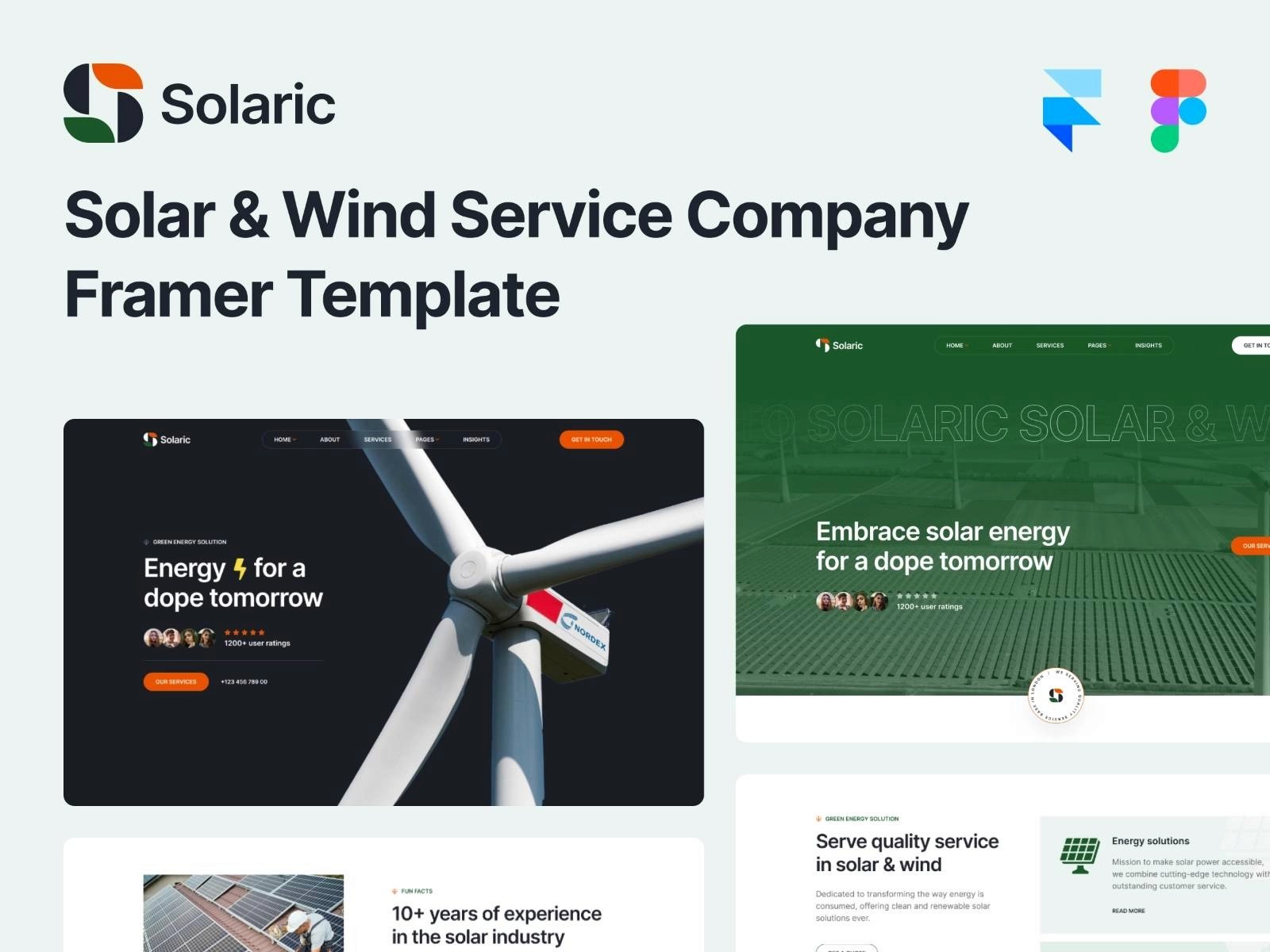 solaric solar and wind energy framer template