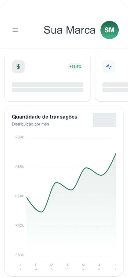 Visualização mobile do app de banking white label da Fidúcia, destacando a interface de gestão financeira para o usuário comum