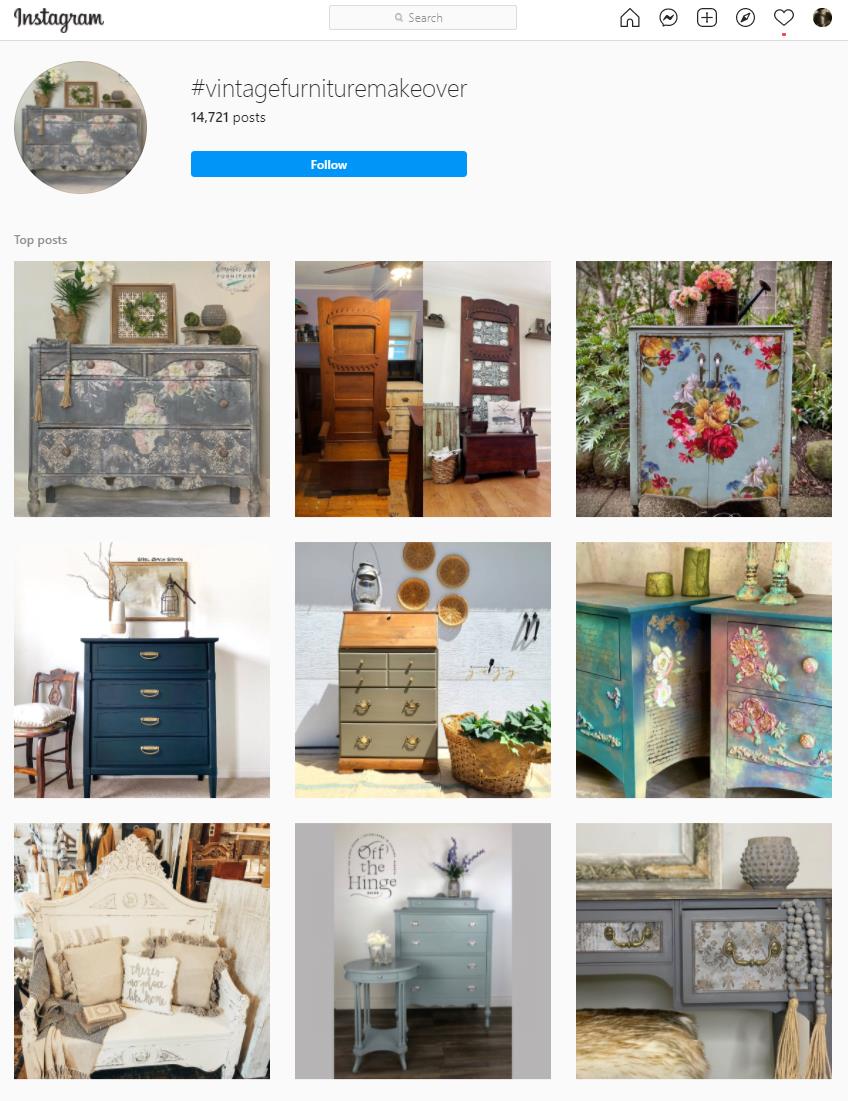 vintage furniture instagram hashtag page