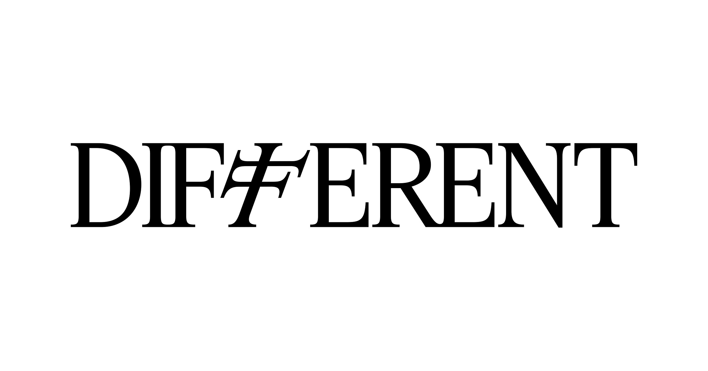 The Different logo in black serif capitals on a white background