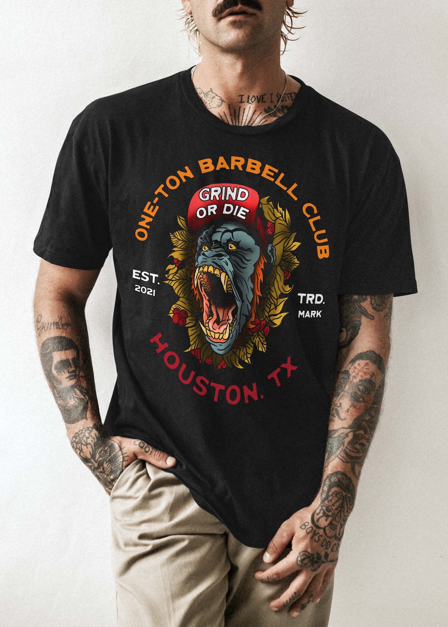 One-Ton Barbell Club Shirt Mockup