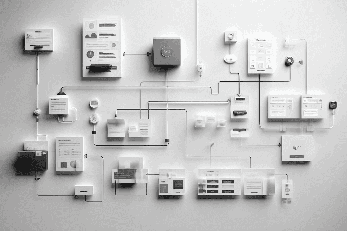 Creative workspace with large windows and a wall full of inspiration boards.