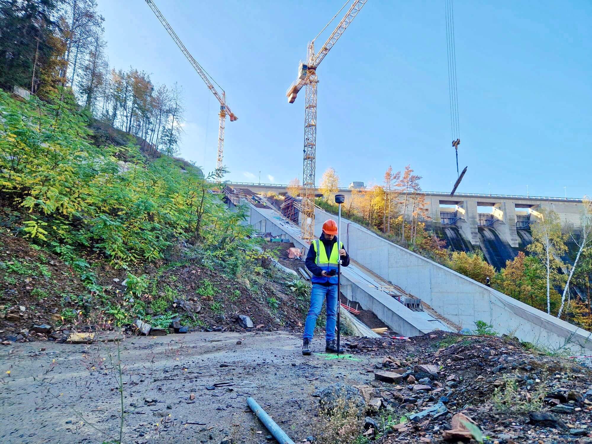Marek Ruzek using a rover on a site