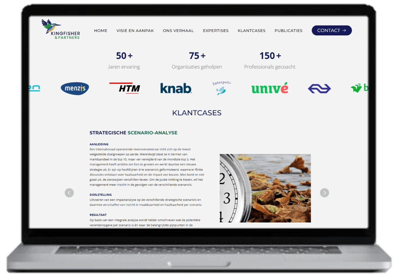Professioneel website ontwerp en visuele identiteit voor adviesbureau
