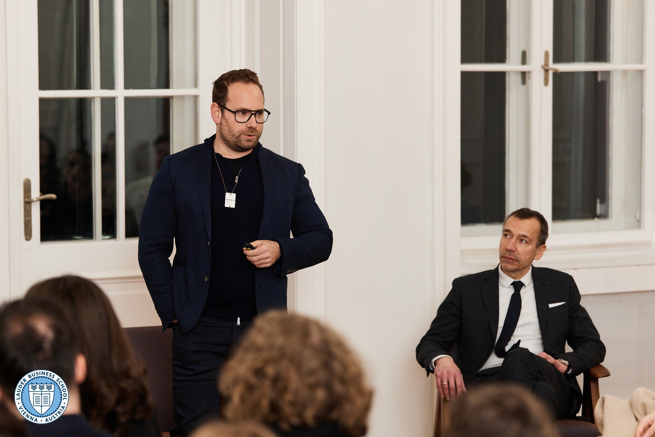 Entrepreneur Ben Ruschin talking to LBS students