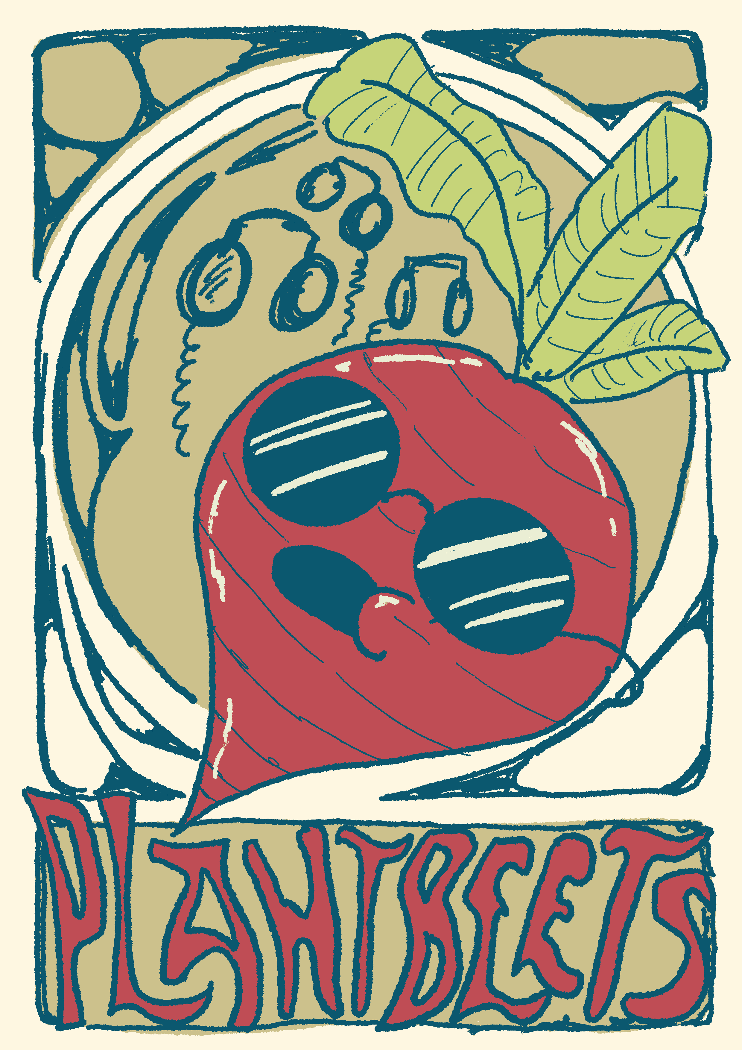 A beet wearing sunglasses looking cool
