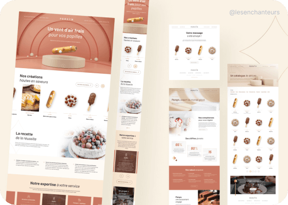 Maquettes pour le site de Persyn, expert glace et dessert glacé