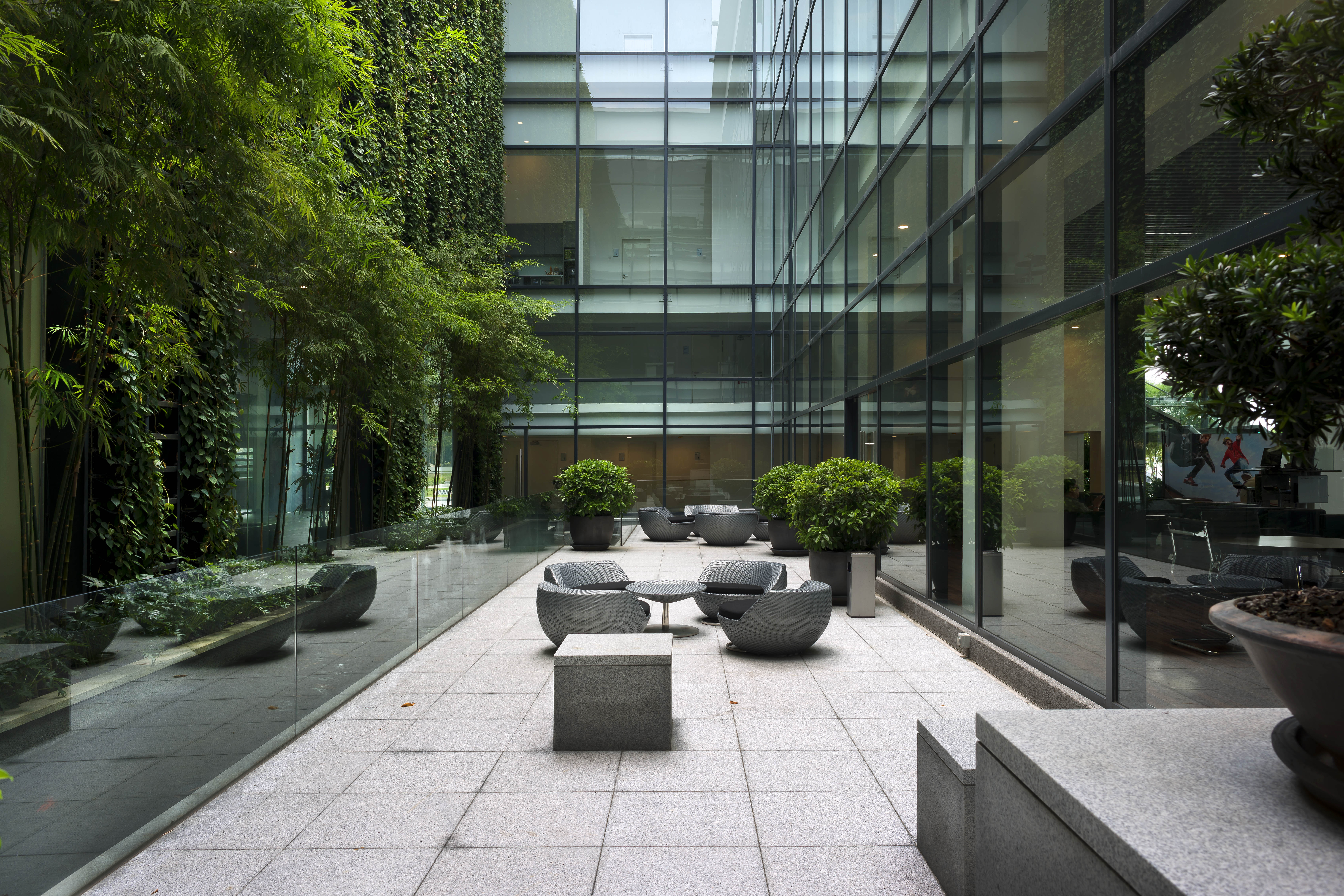 Courtyard view of Mercedes-Benz 3S Balakong by Asima Architects