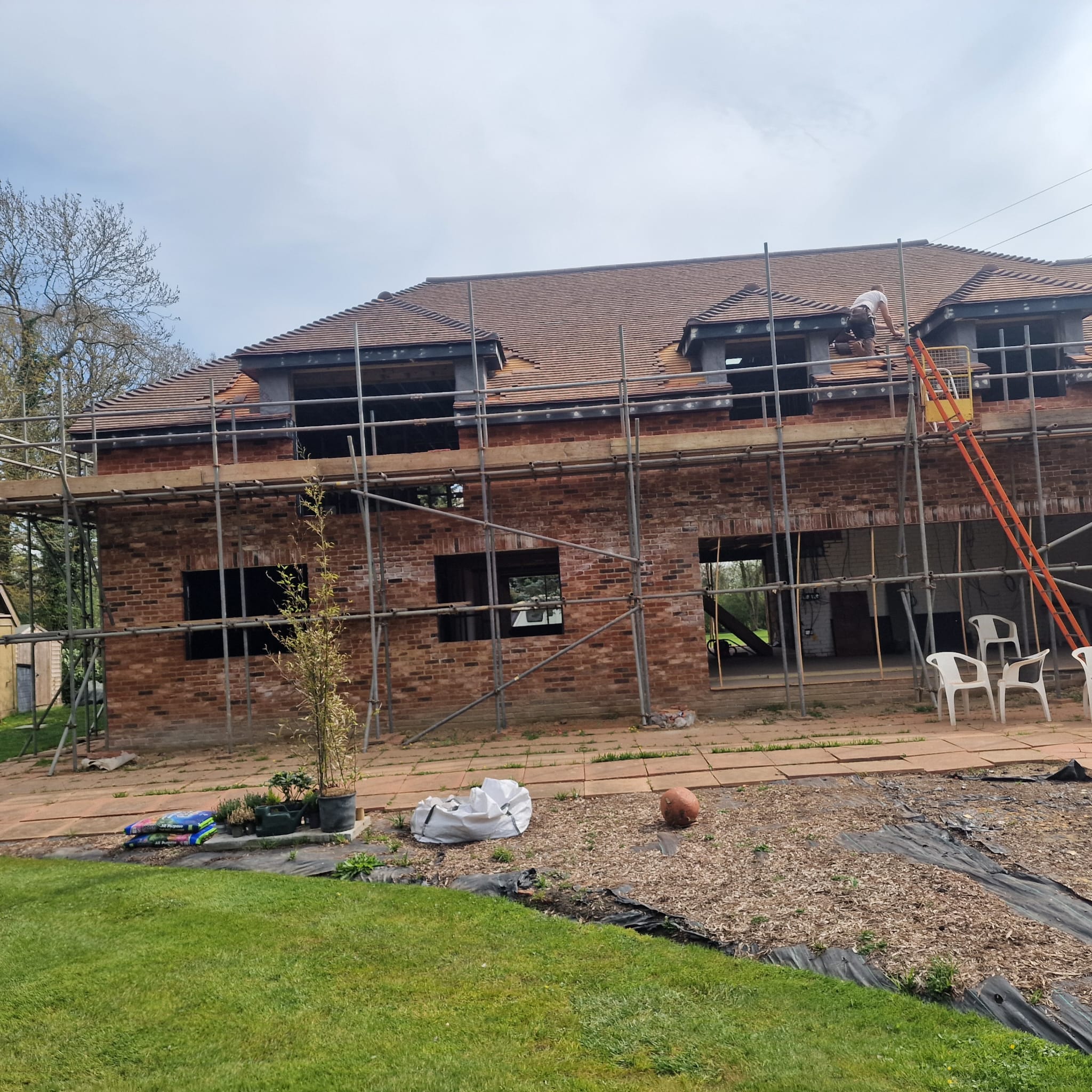red brick wall near green trees during daytime