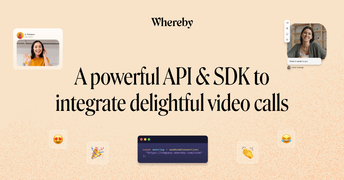 Preview image of website "Video Calling API for Web and App Developers | Whereby"