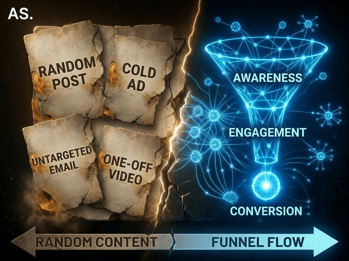 content funnel from awareness to conversion