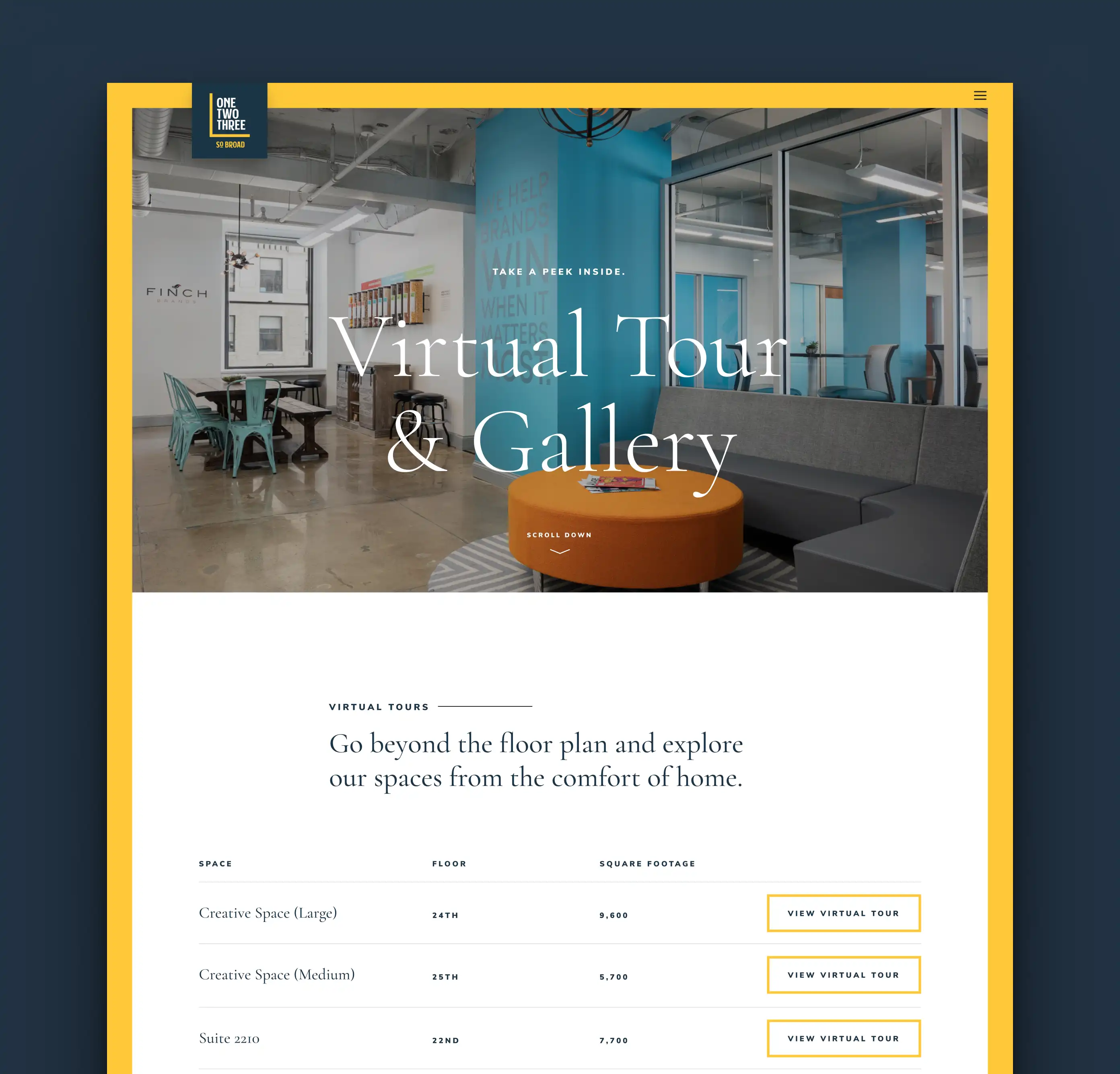 123 S Broad St website in desktop layout