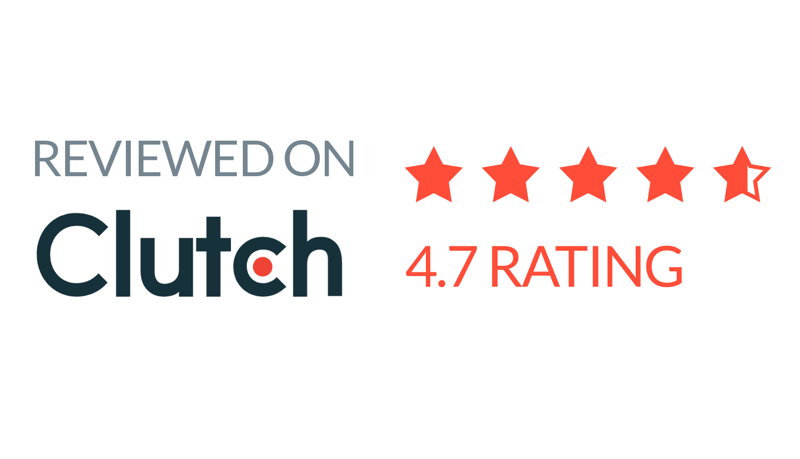 Rated 4.7 stars on Clutch by clients for branding and UI/UX design services