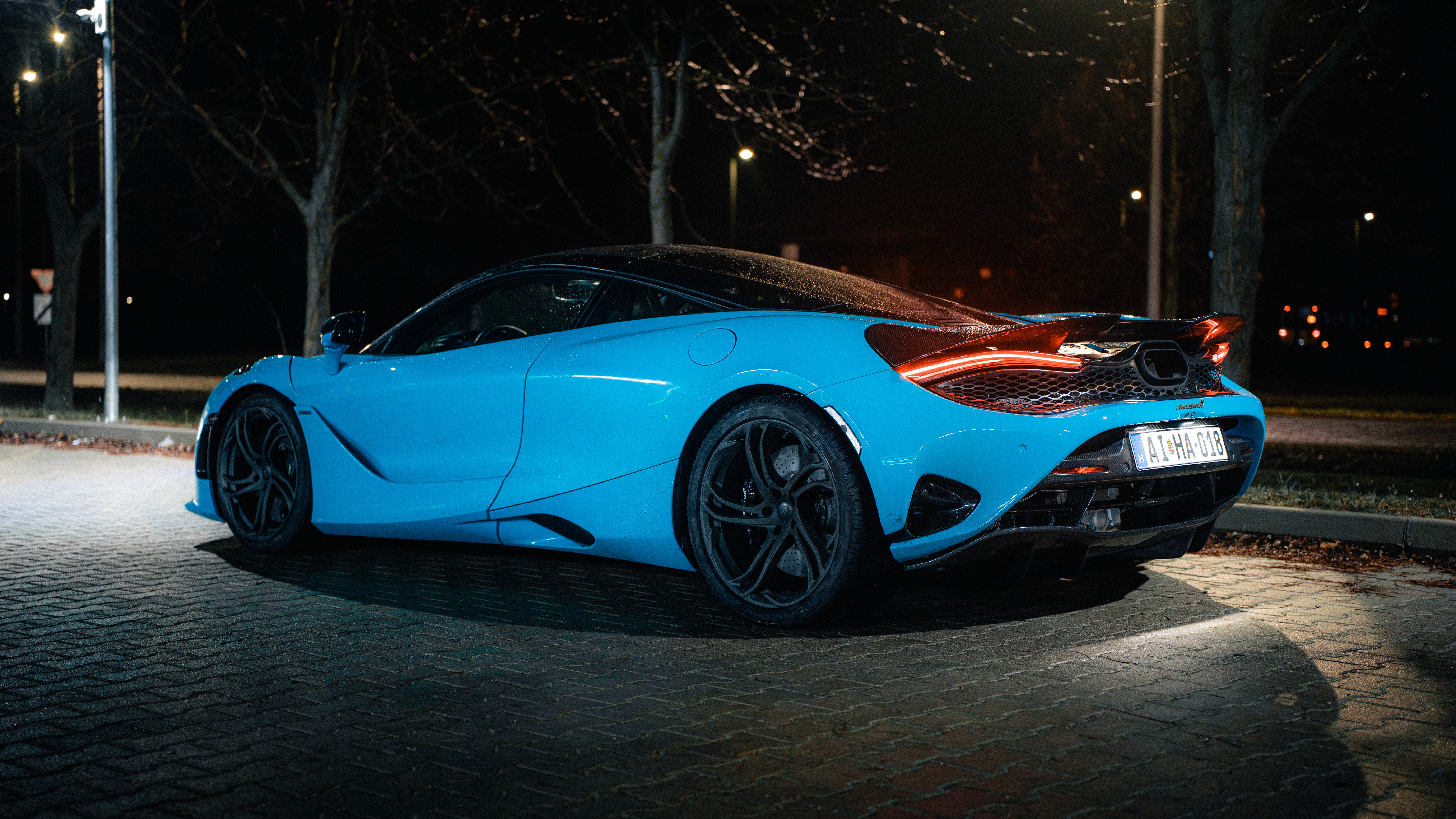 Rear view of black car