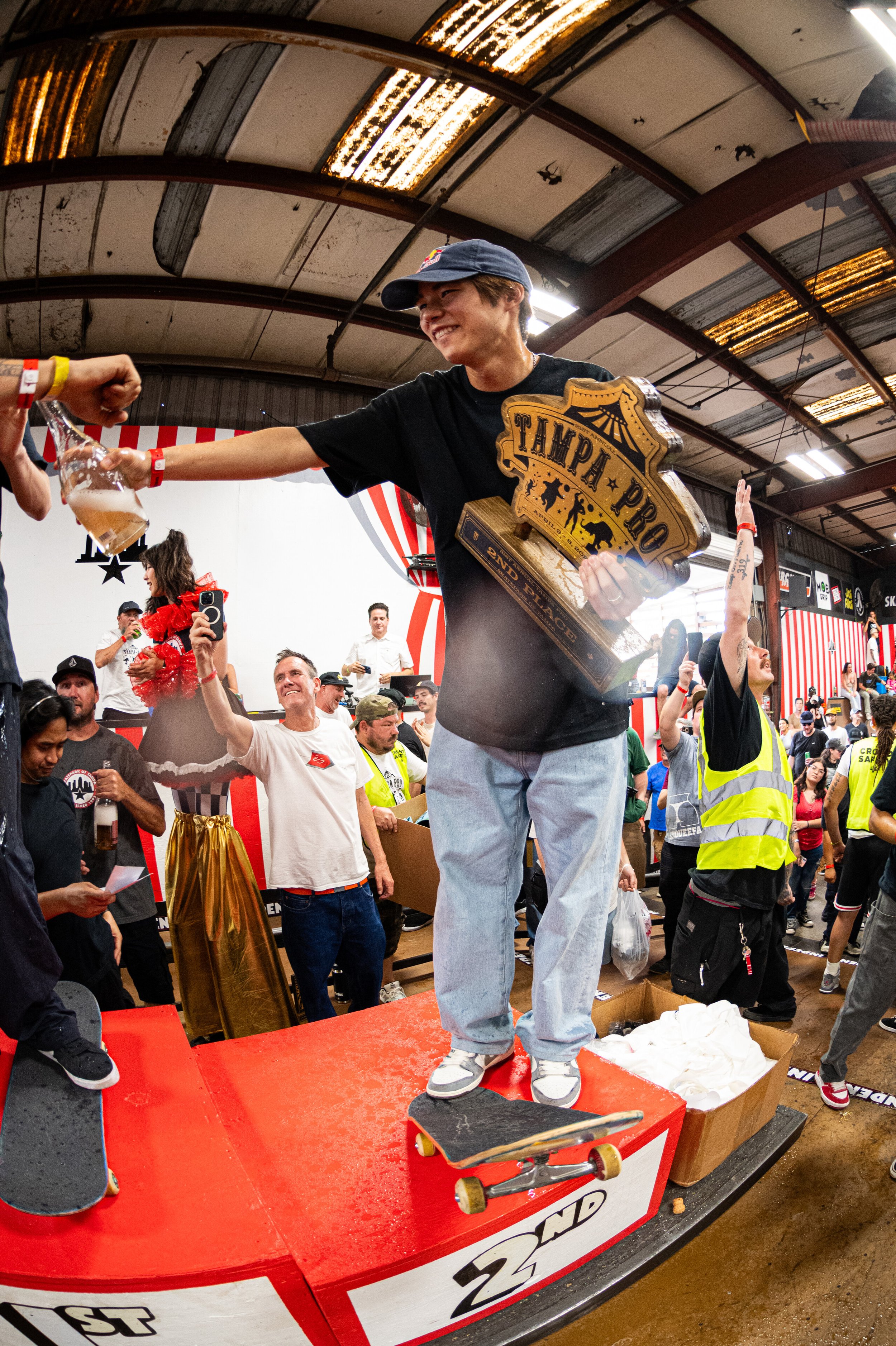 Yuto Horigome poses for a award in Tokyo, Japan