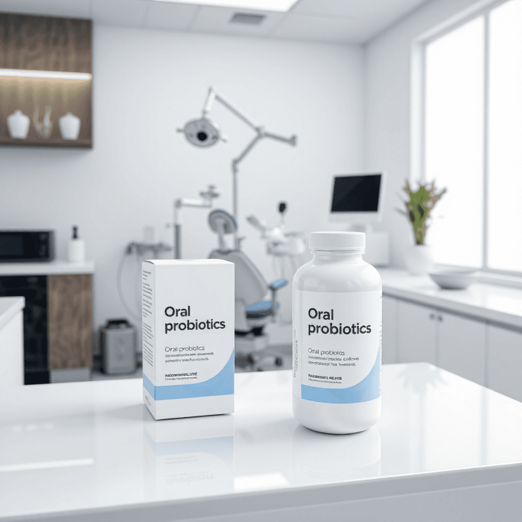 product photography of a bottle of oral probiotics