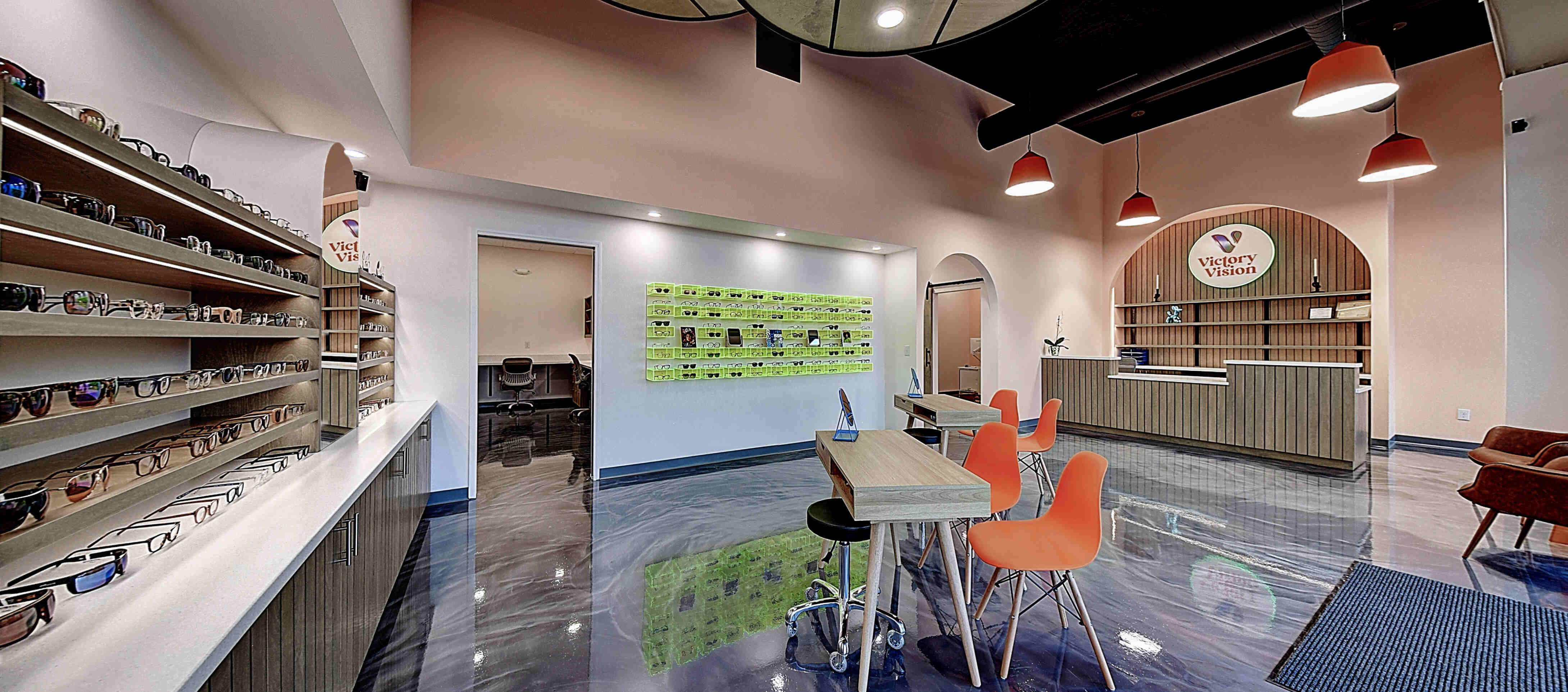 Victory Vision glasses display and sales floor