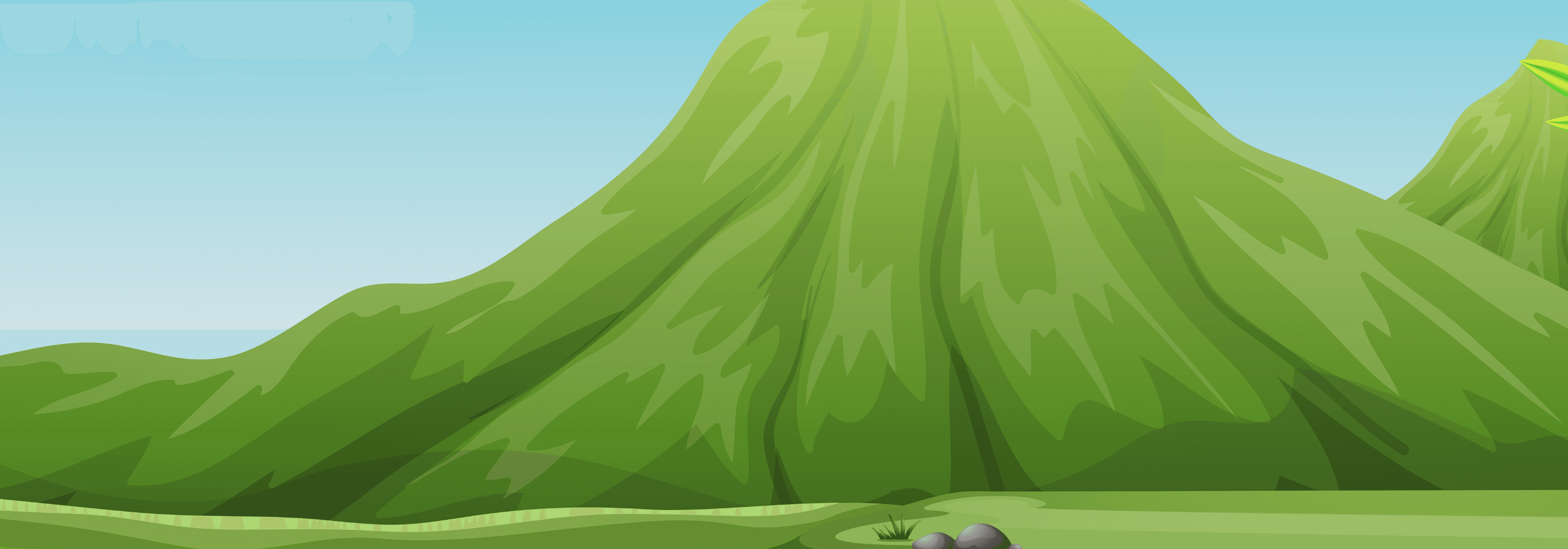 Green rolling hills landscape illustration