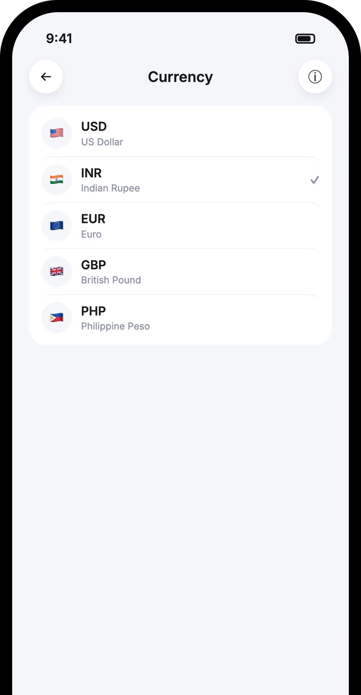 Atom Wallets app screen