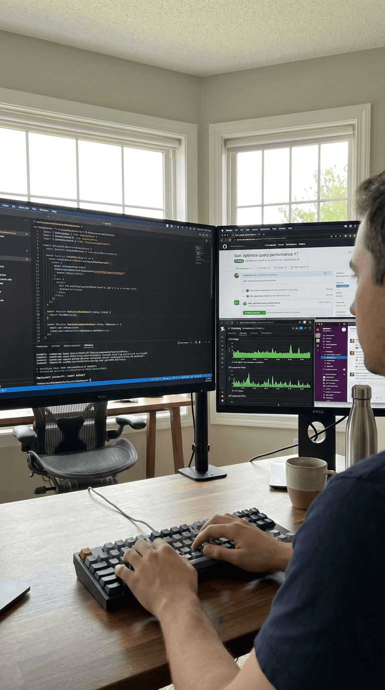 Senior engineer building solution dual screen