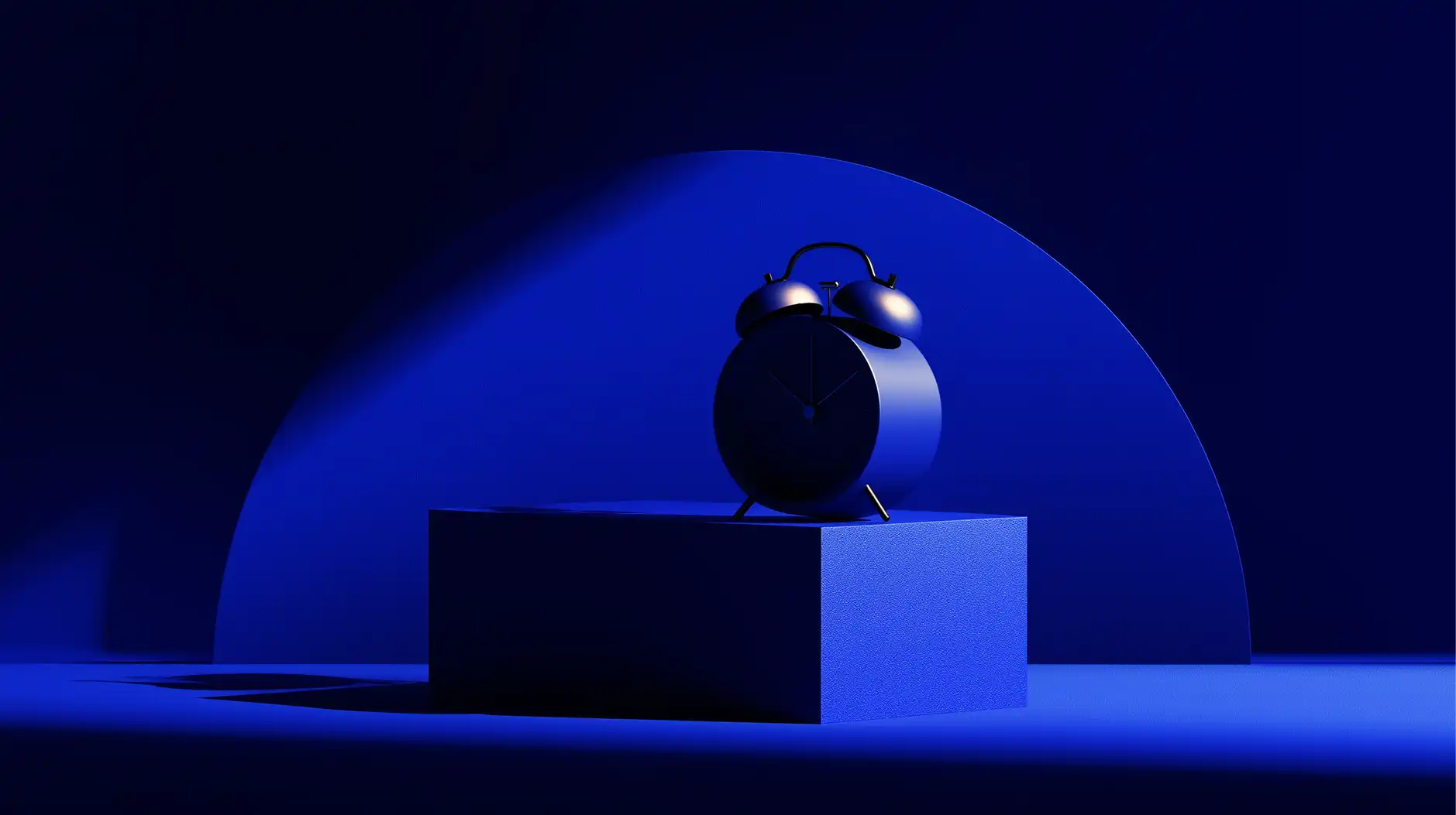 Figure with a cube head holding a device