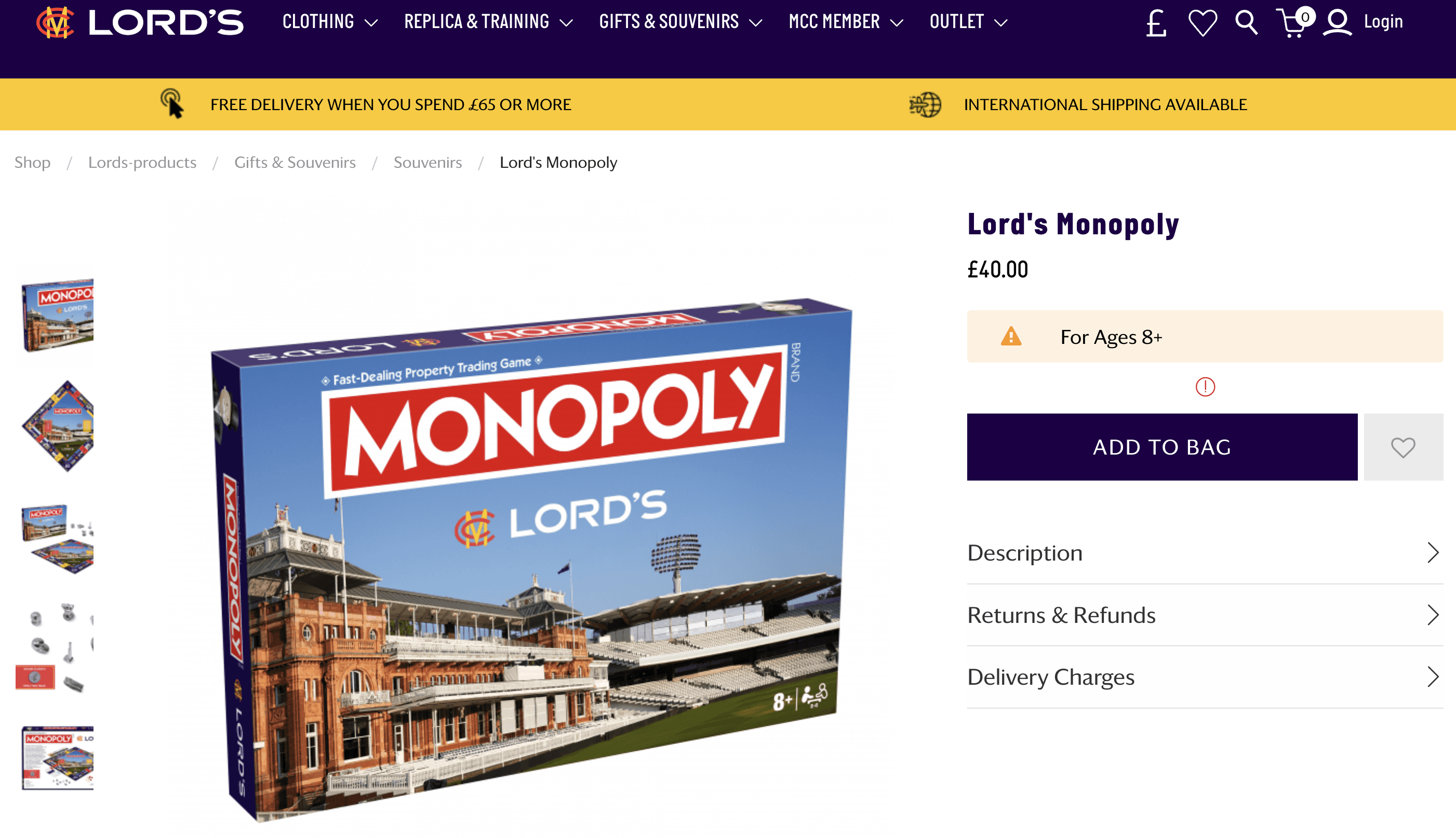 The Lord's monopoly game