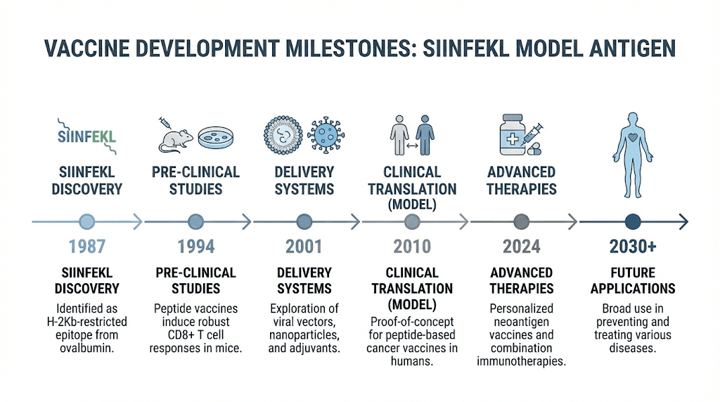 SIINFEKL peptide vaccine research timeline and milestones
