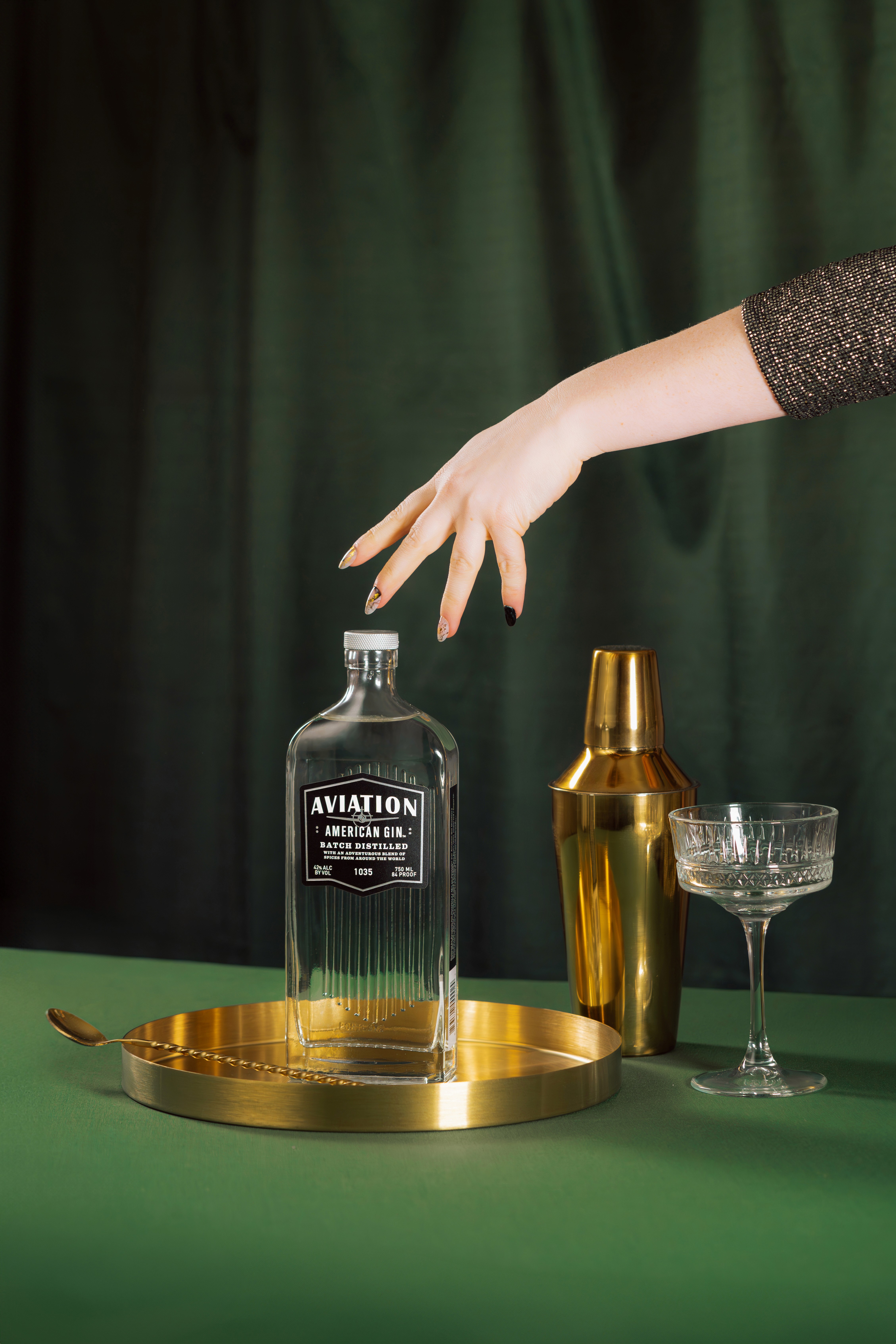 lifestyle photo of gin bottle