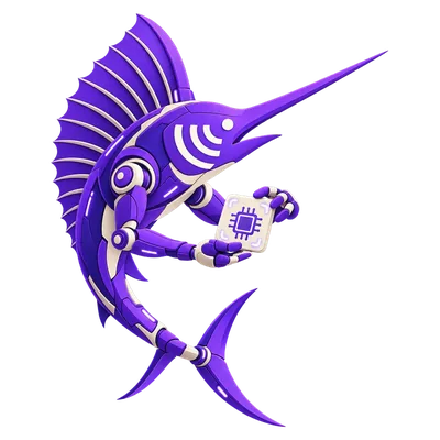 Marlin holding an AI chip