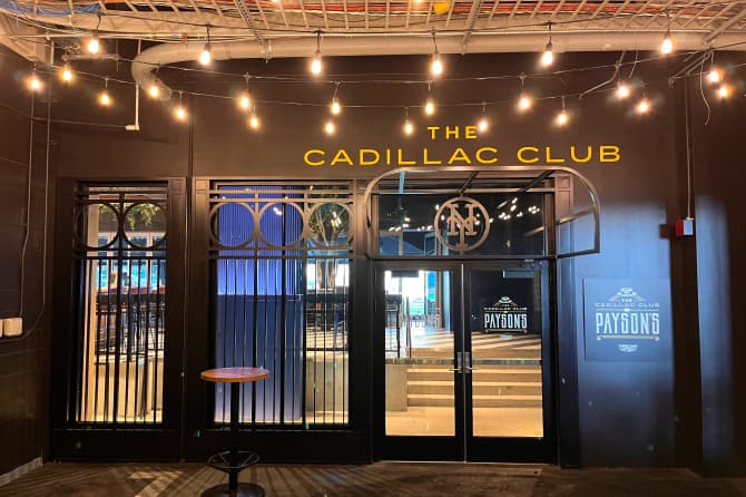 The main enterance to the Cadillac Club
