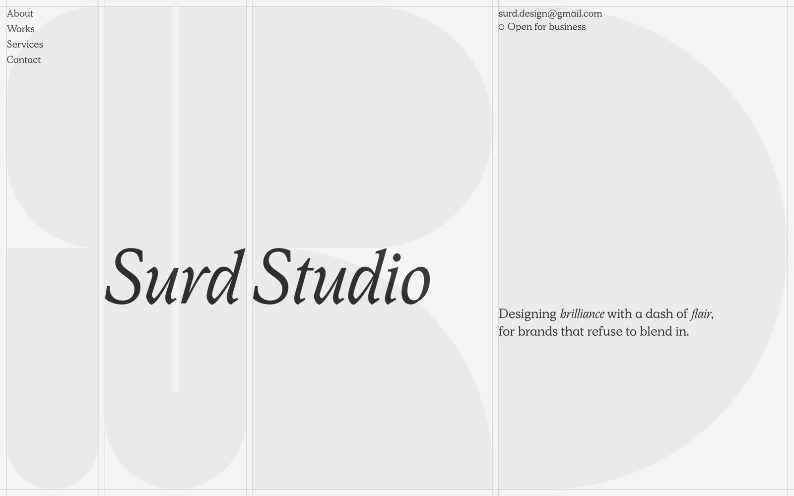 Surd Studio Hero section screenshot