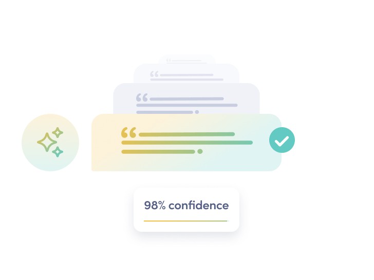 An illustration of potential responses  with one selected