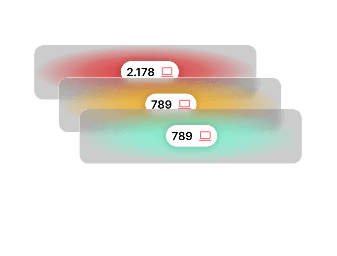 Beispiel einer Klick-Heatmap mit farbiger Visualisierung der am häufigsten geklickten Bereiche auf einer Webseite