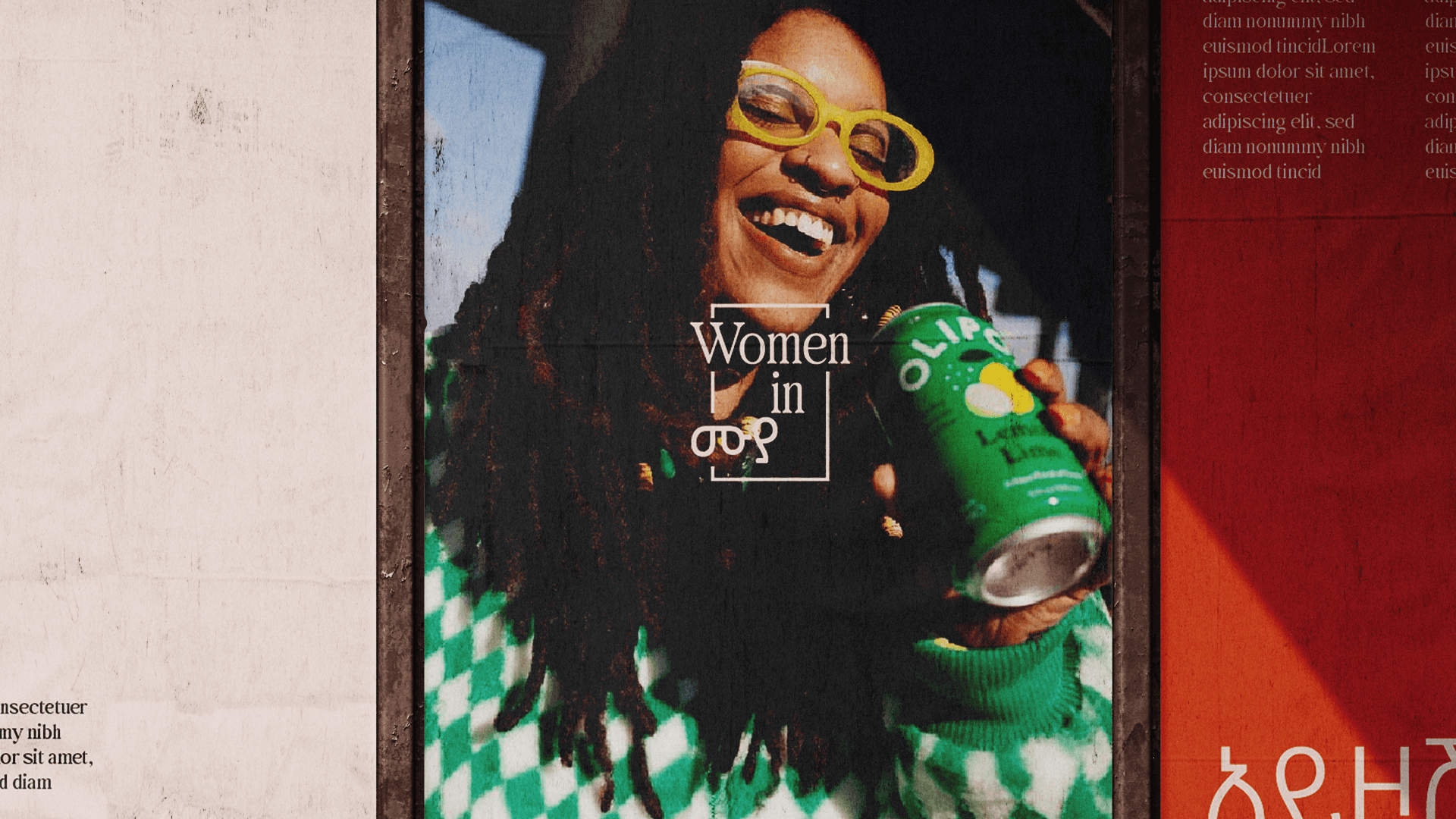 Minimalist coffee can design in hand – black and white packaging with bold typography