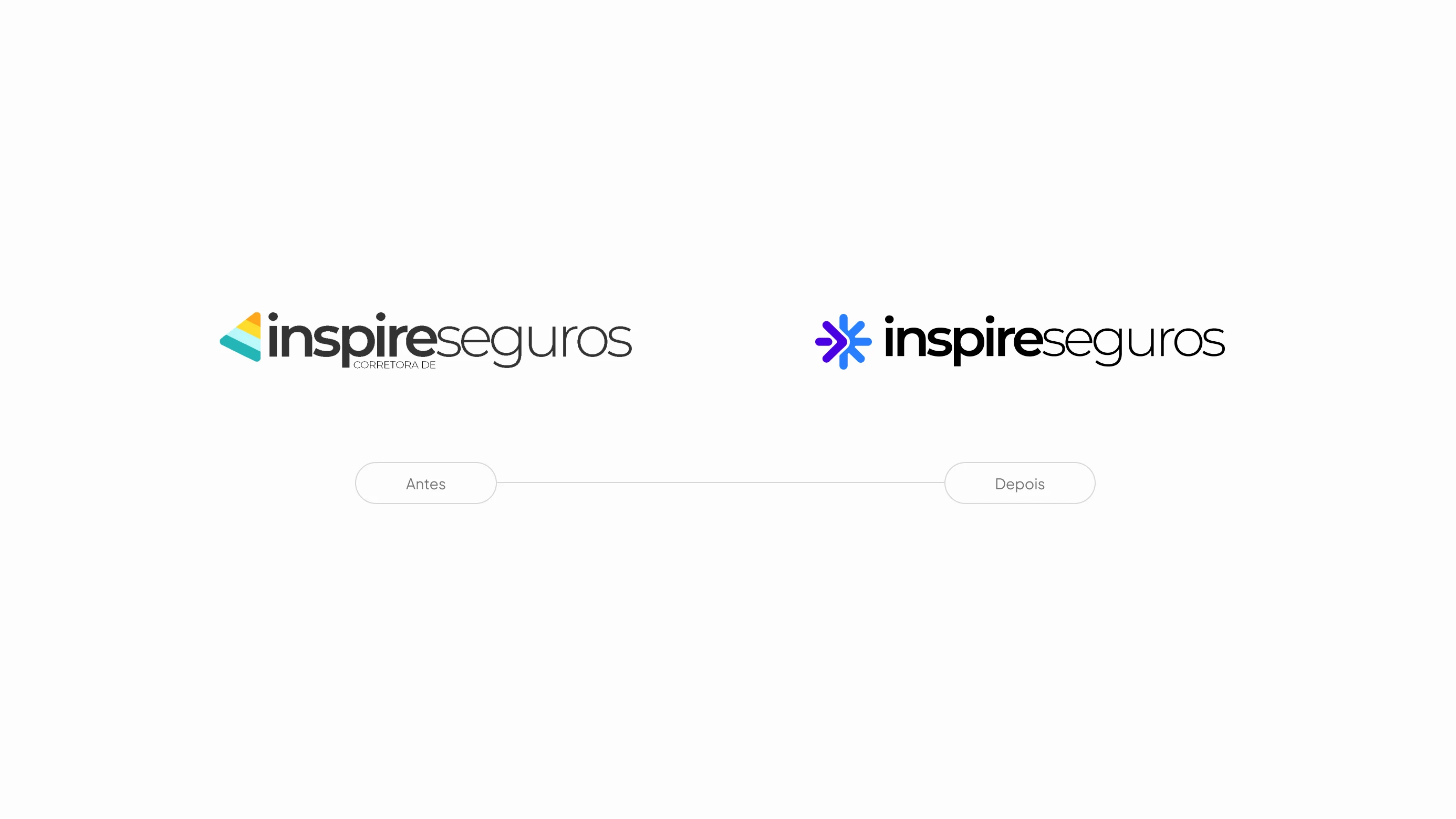 Antes e depois do logo da Inspire Seguros