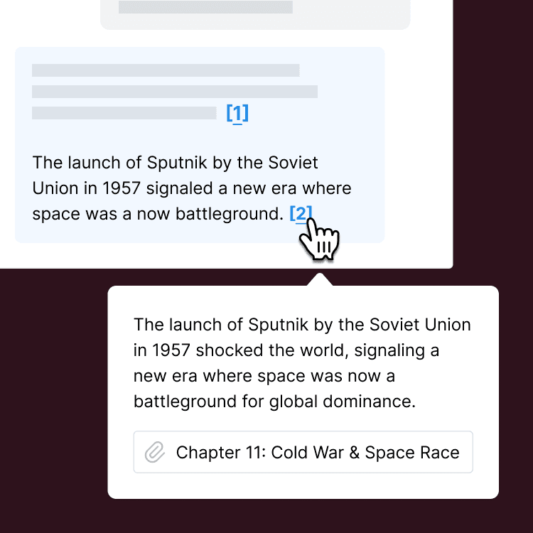 Example of in-line citatioon where Flint's response is shown to be sourced from a quote within a textbook chapter.