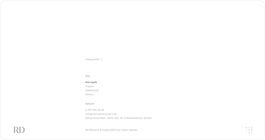 Website mockup footer
