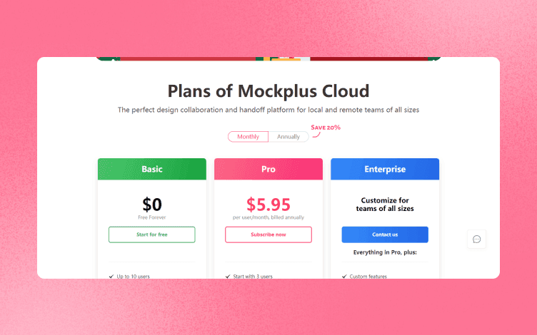 Mockplus Pricing