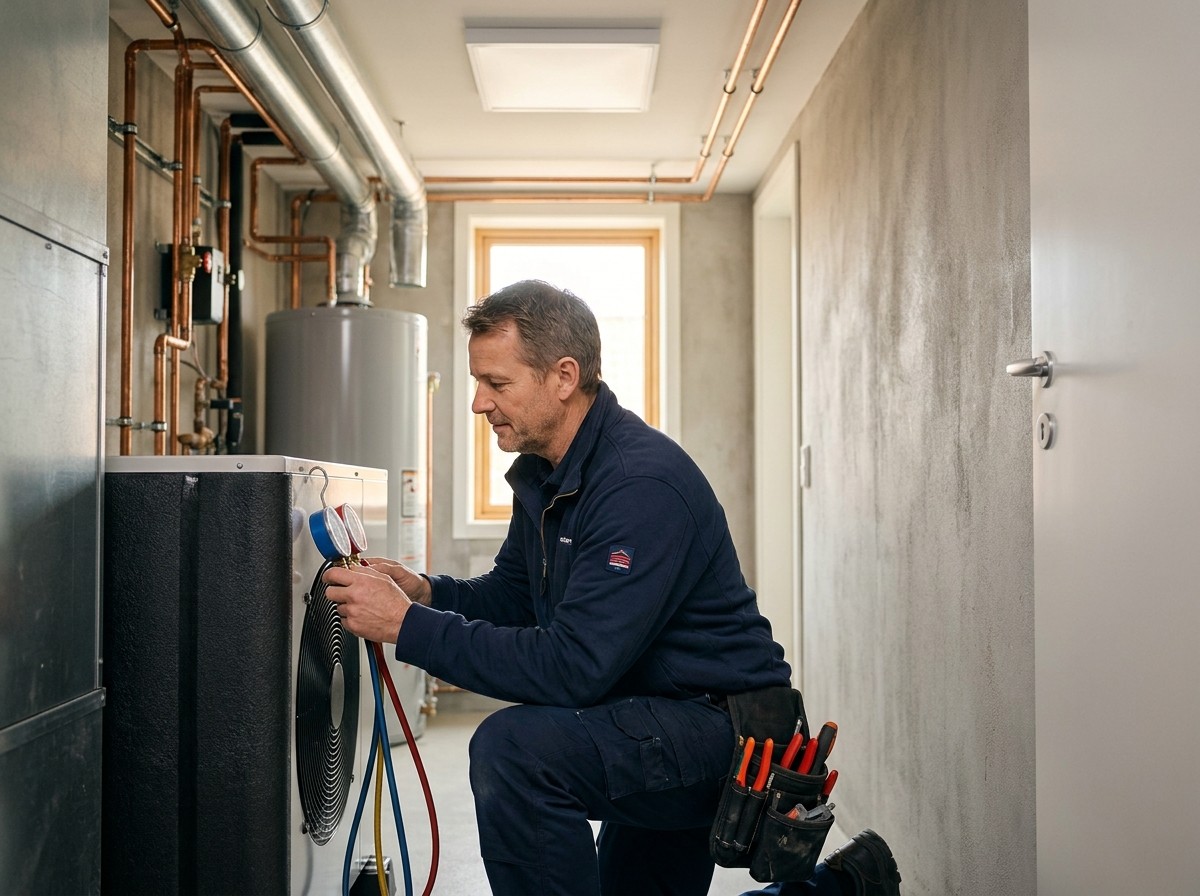 Close view of HVAC fan equipment