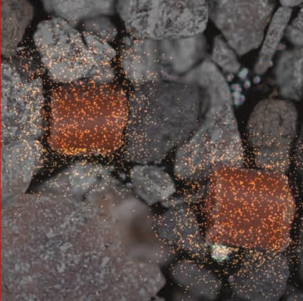 GAF close-up illustration of copper-containing algae-fighting granules.