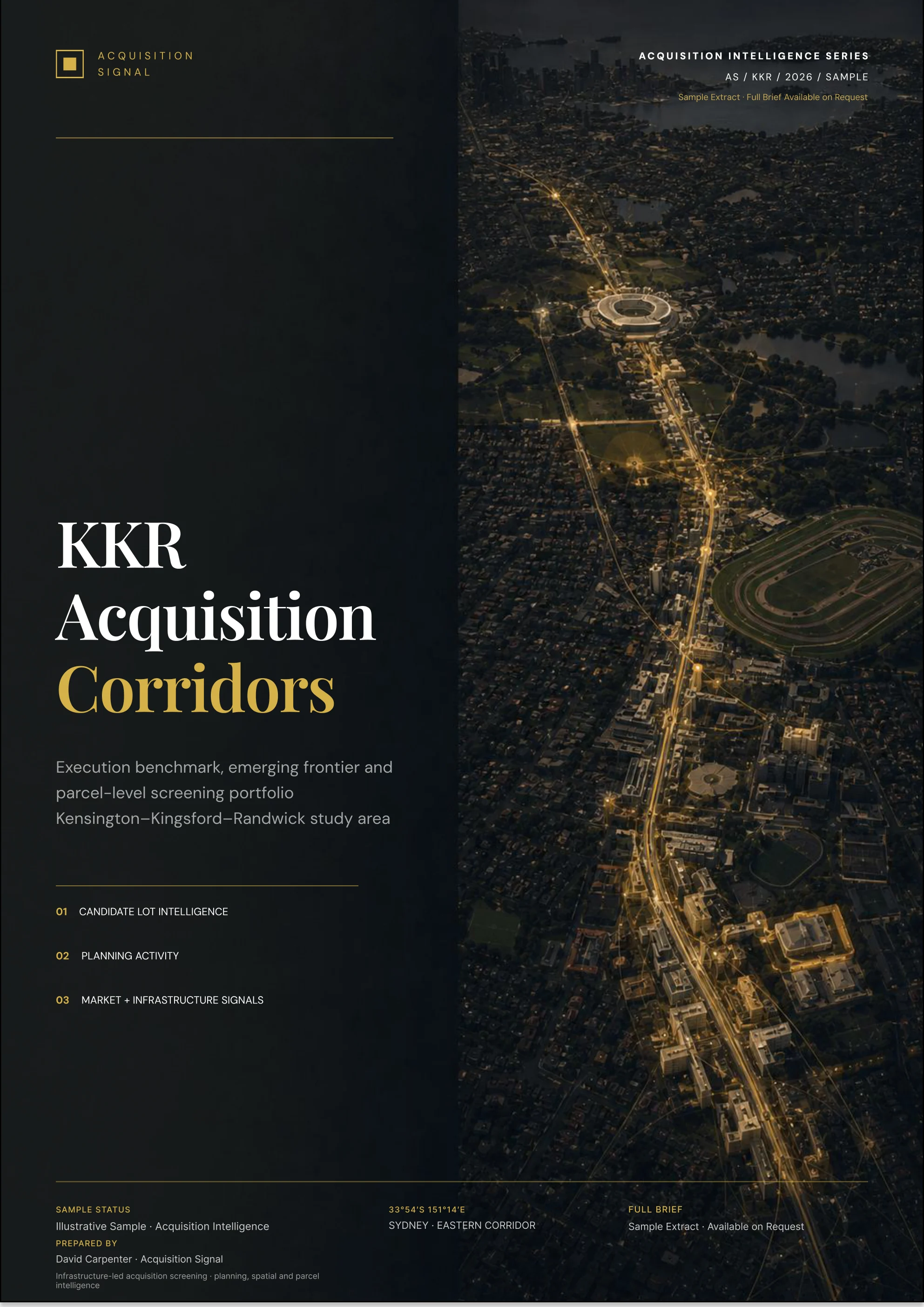 Acquisition Signal KKR Acquisition Corridors sample report cover
