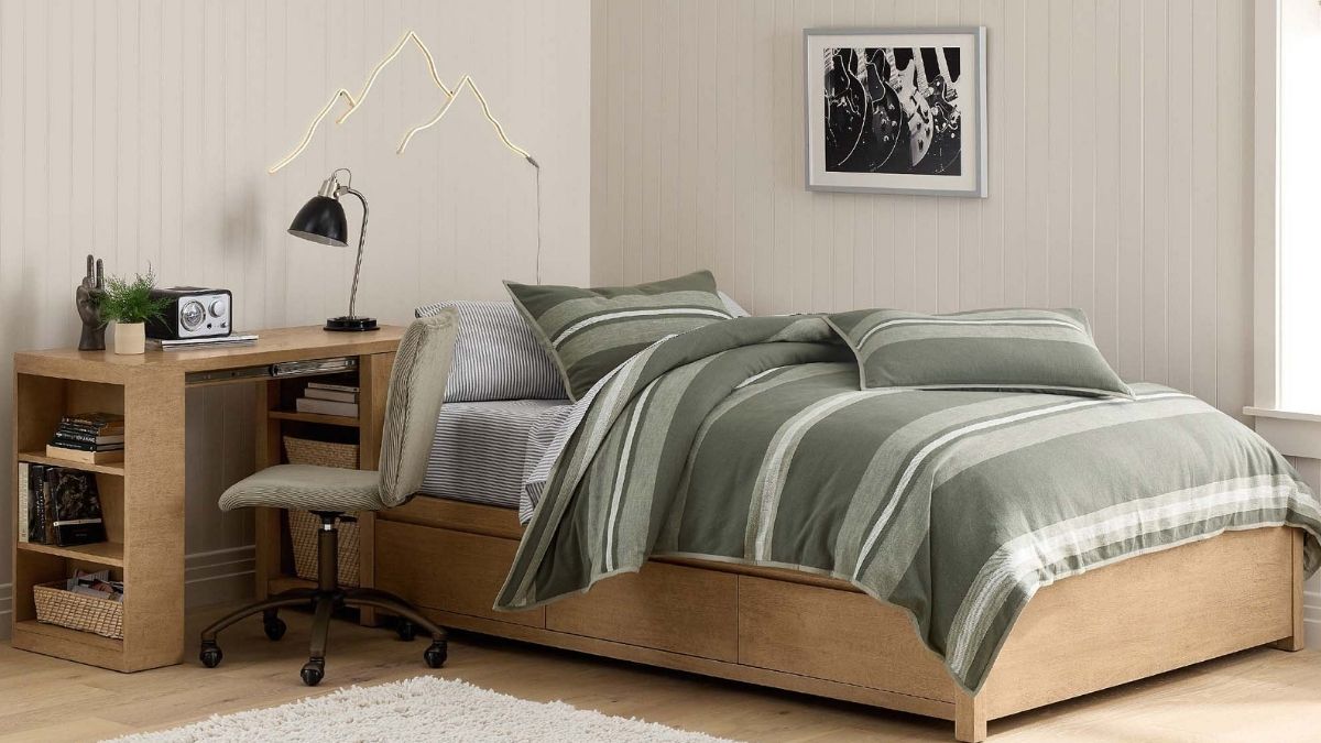 Study Bed with Desk and Storage