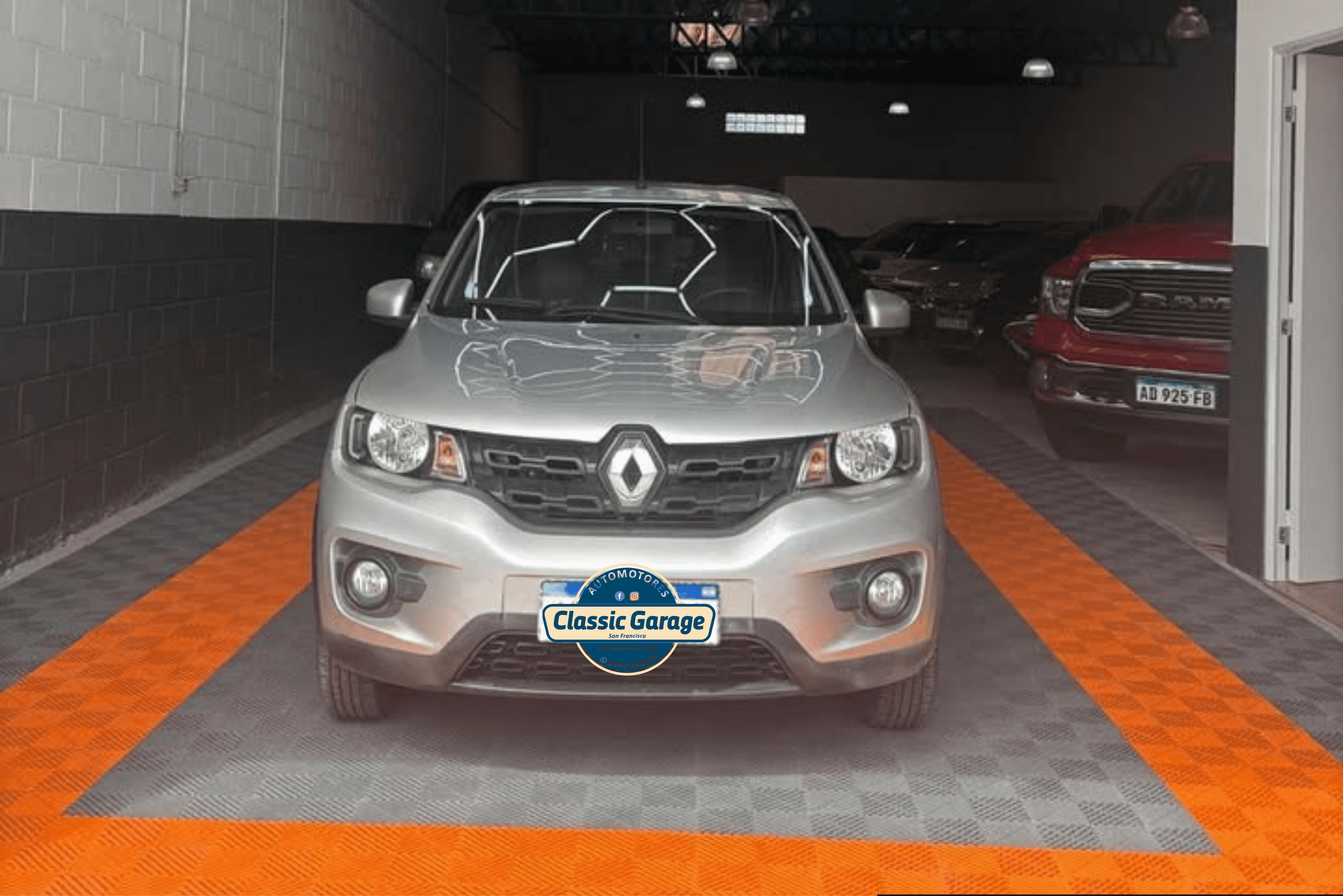 front view of white car