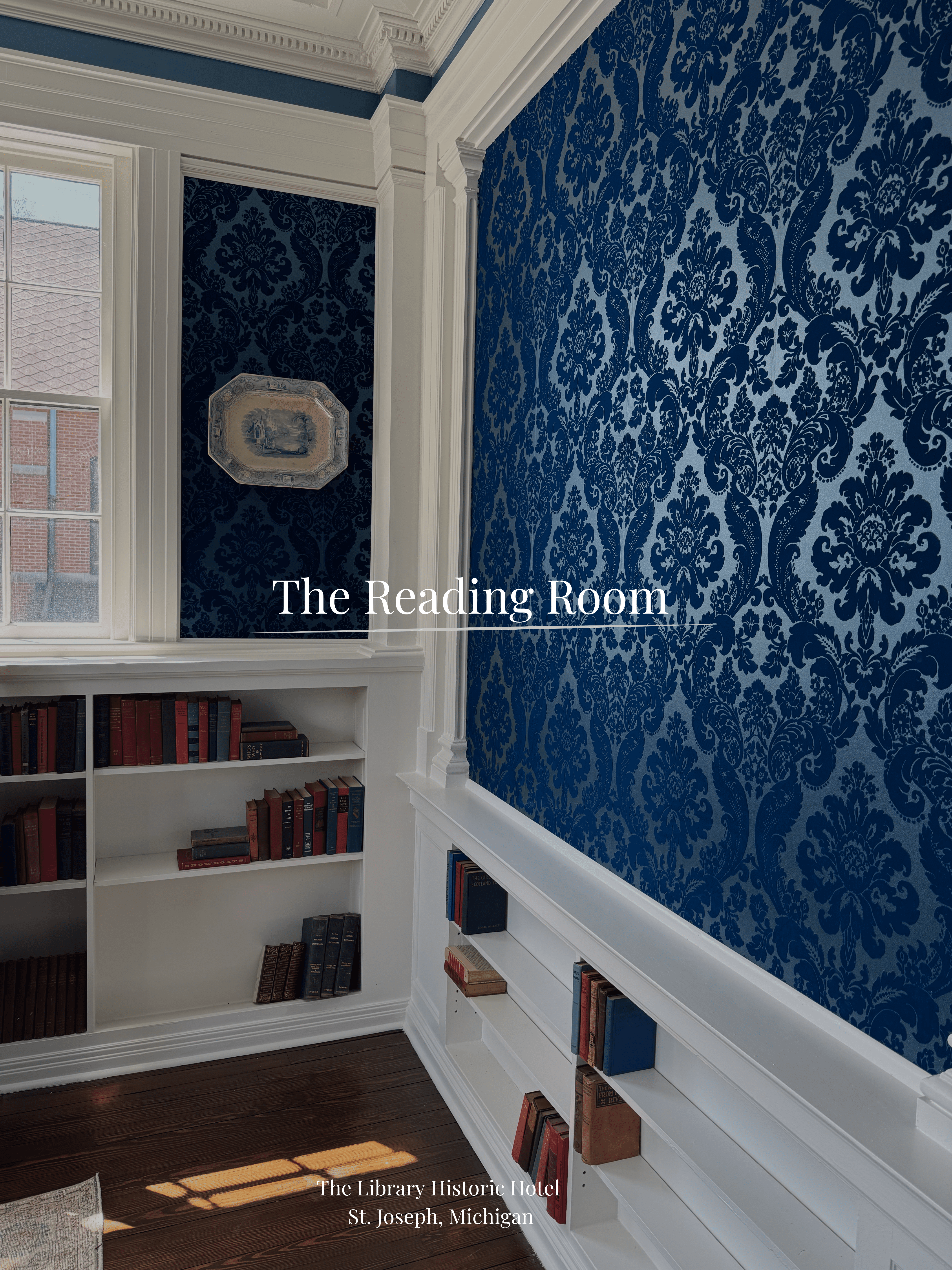 Historic blueprint of the library reading room stared