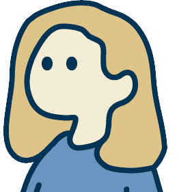 "Illustration of Anna Babb, drawn in a simple cartoon style"