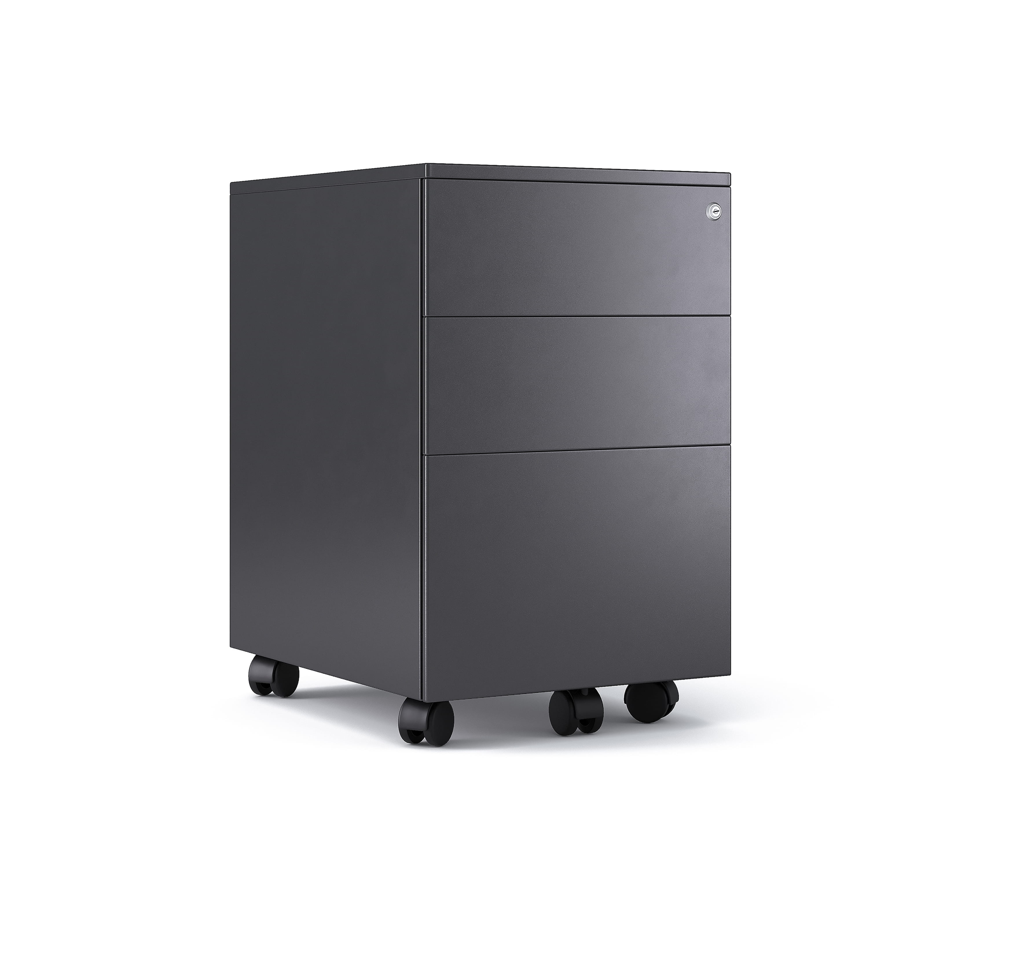 Office mobile drawer cabinet with wheels in dark finish
