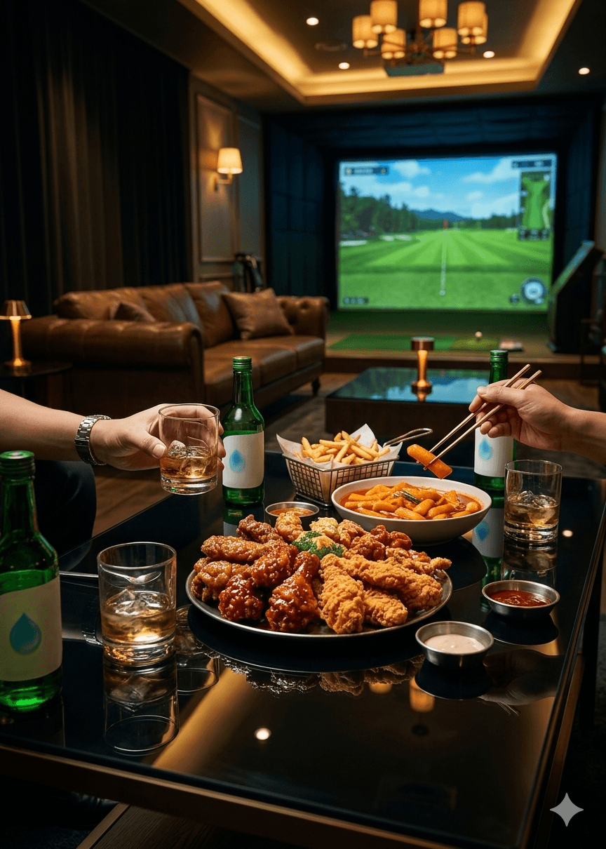 Food and drinks on a marble table