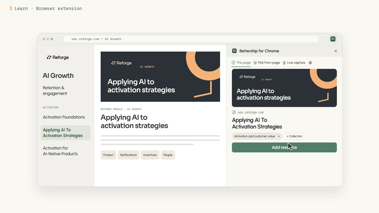 A short film of a course lesson added to Bettership from Chrome